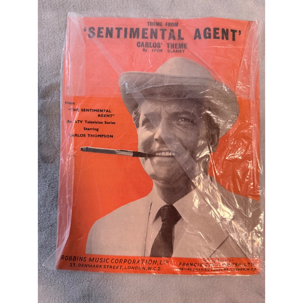 1963 Sentimental Agent Carlos' Theme Sheet‎ Music Ivor Slaney ATV TV Series UK